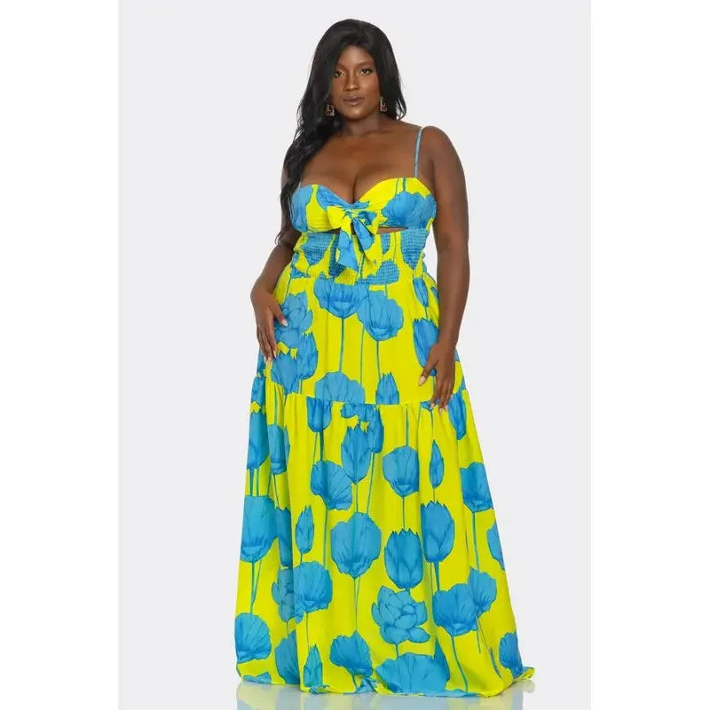 Kiss of Lotus Maxi Dress - Plus/Curve