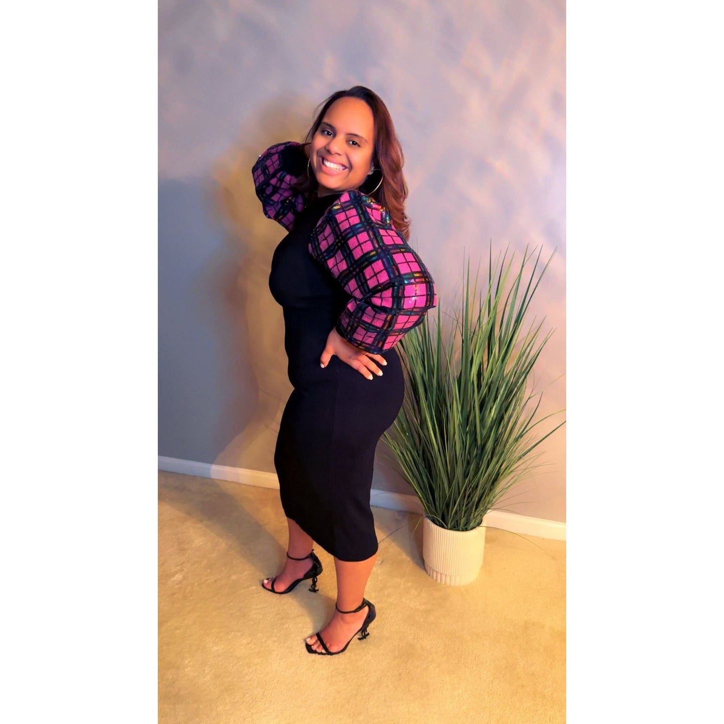 Plus “Starlight Glow” Sweater Dress