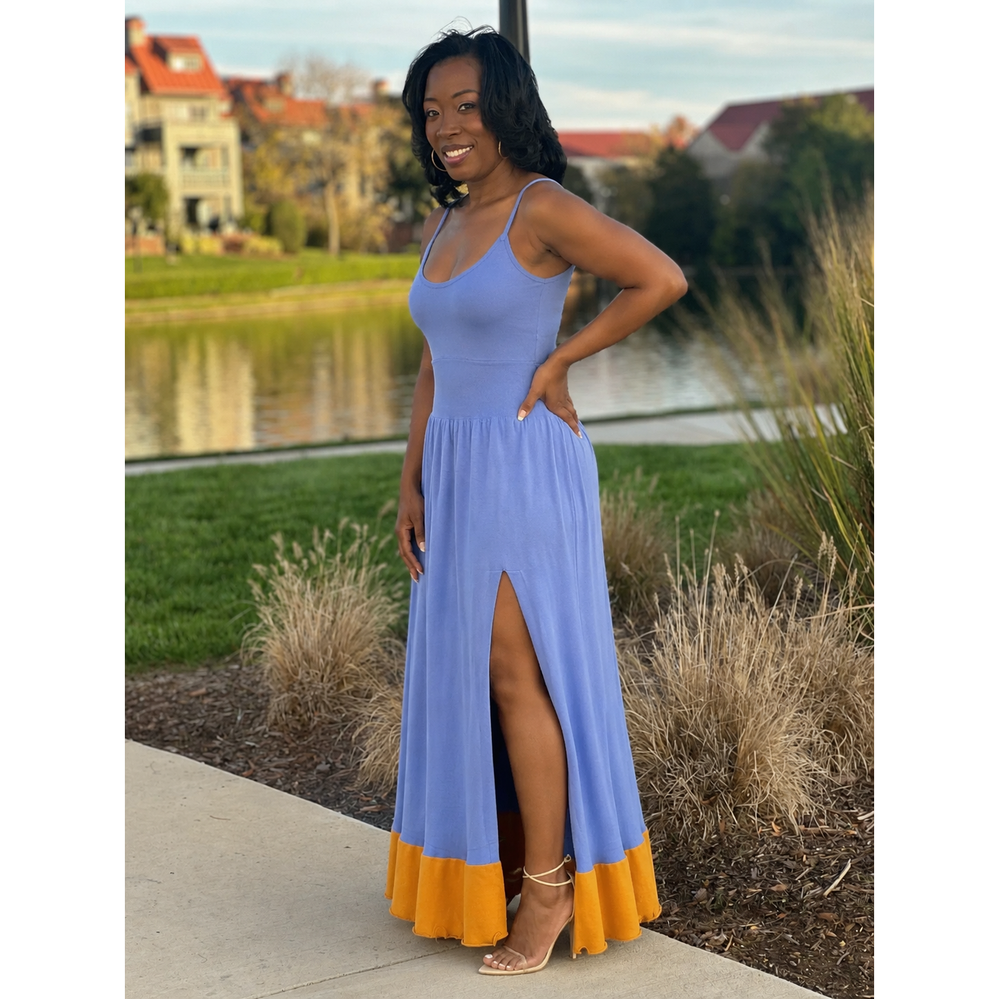 Glow Getter Knit Color block Maxi Dress