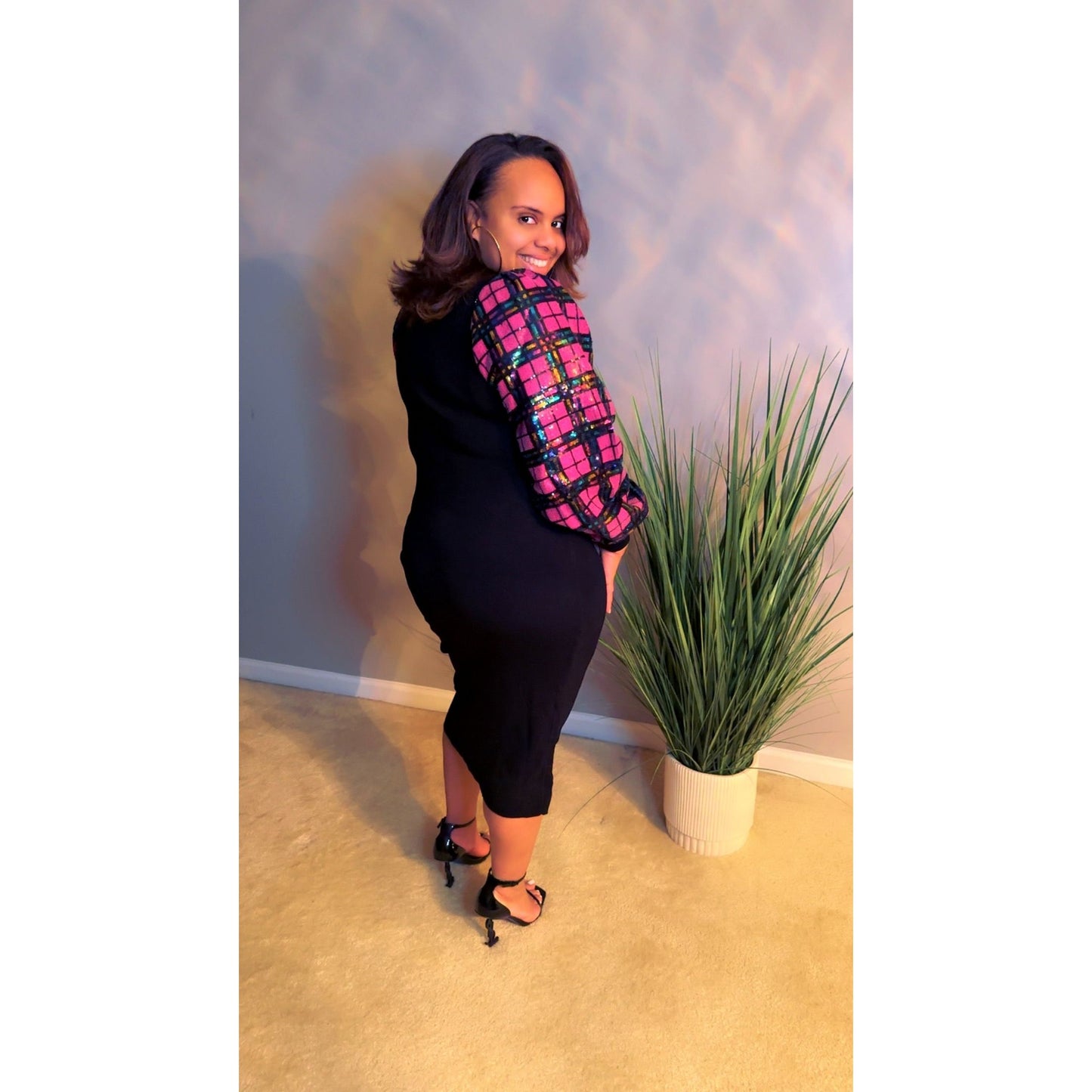 Plus “Starlight Glow” Sweater Dress