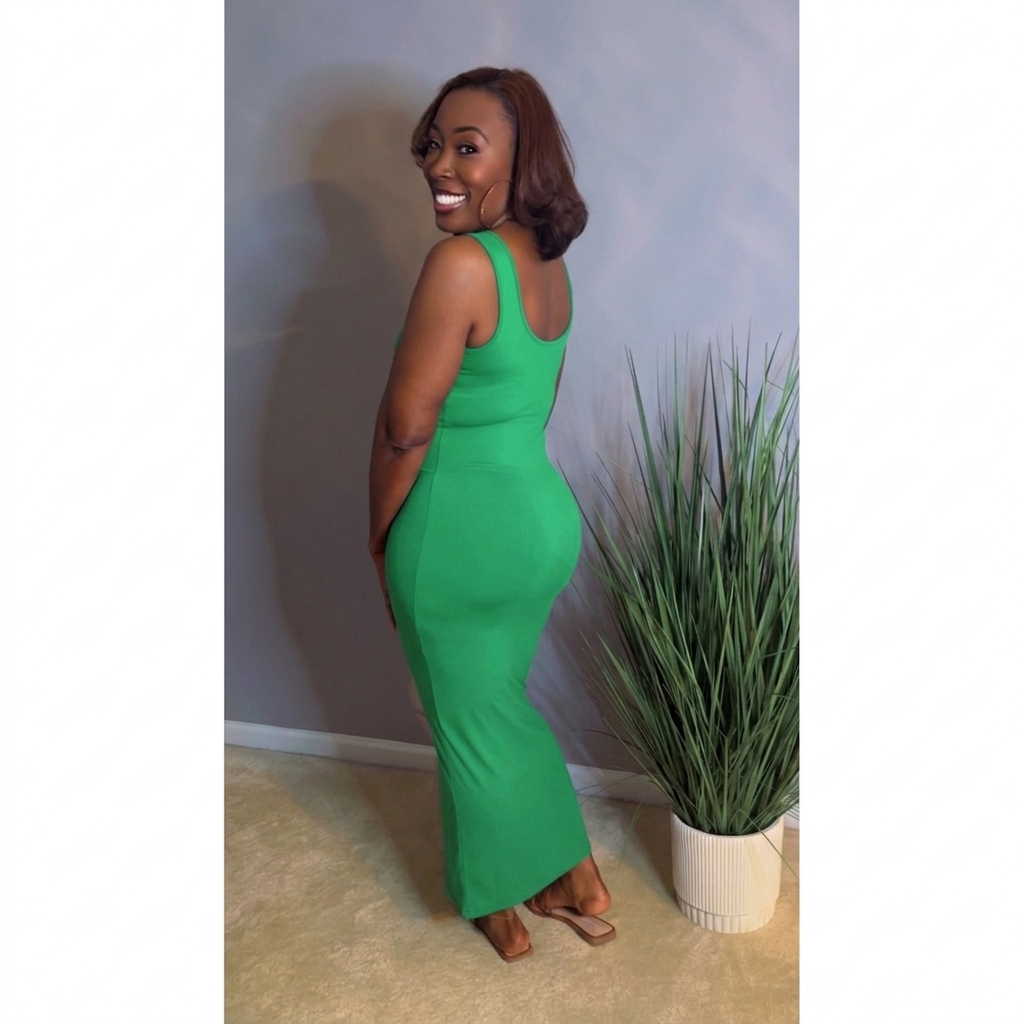 "Never Basic" Sundress - Kelly Green