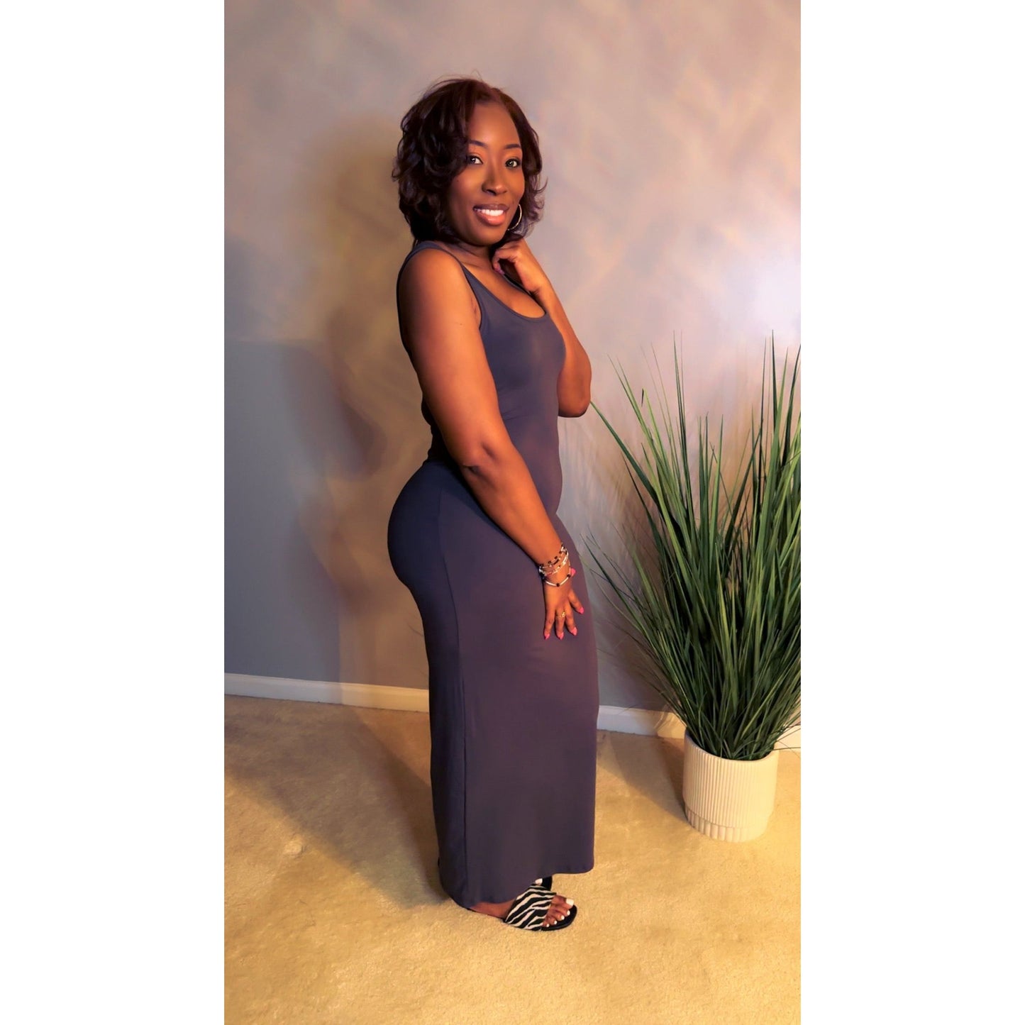 "Never Basic" Sundress - Grey