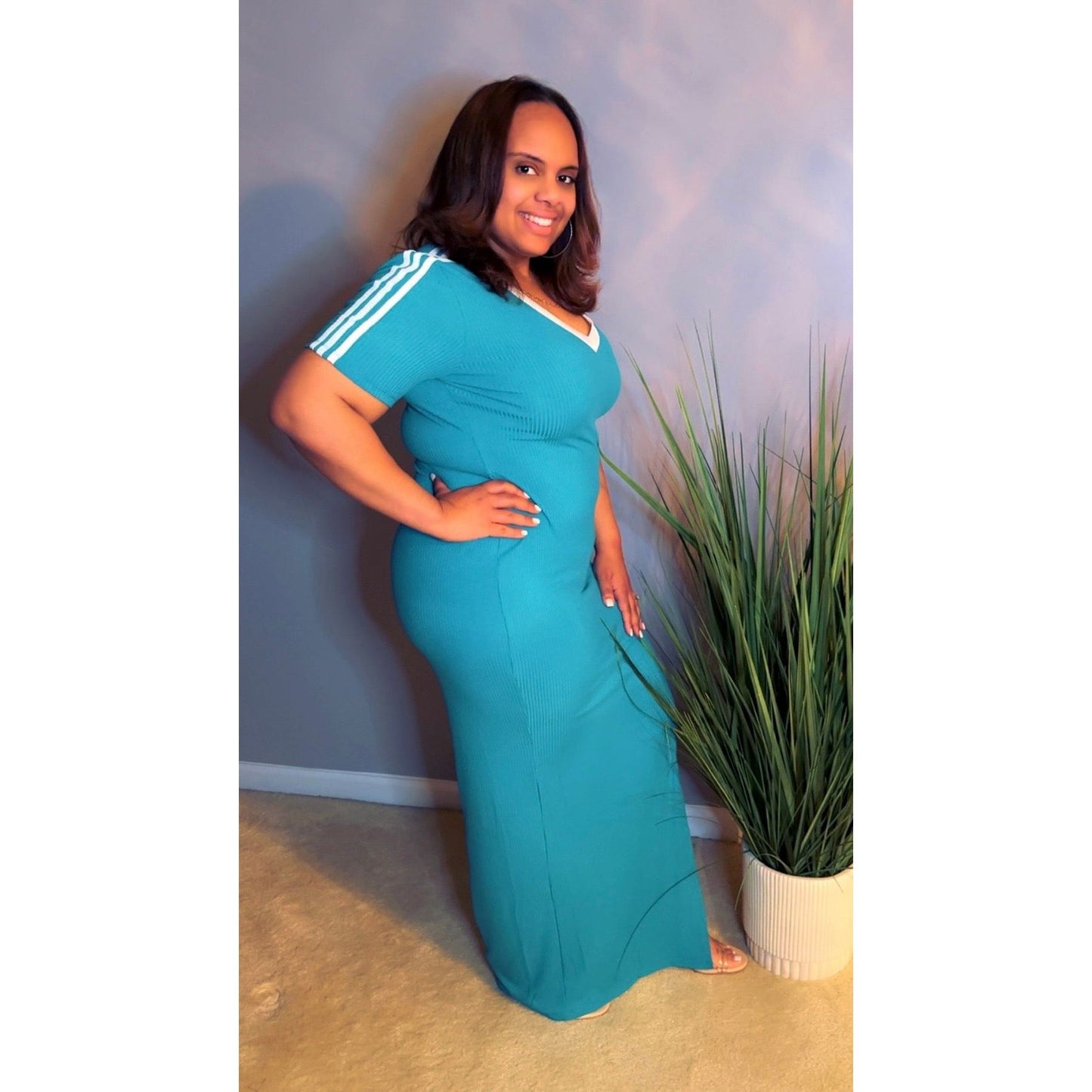 "Breeze in Jade" Maxi Dress - Plus/Curve