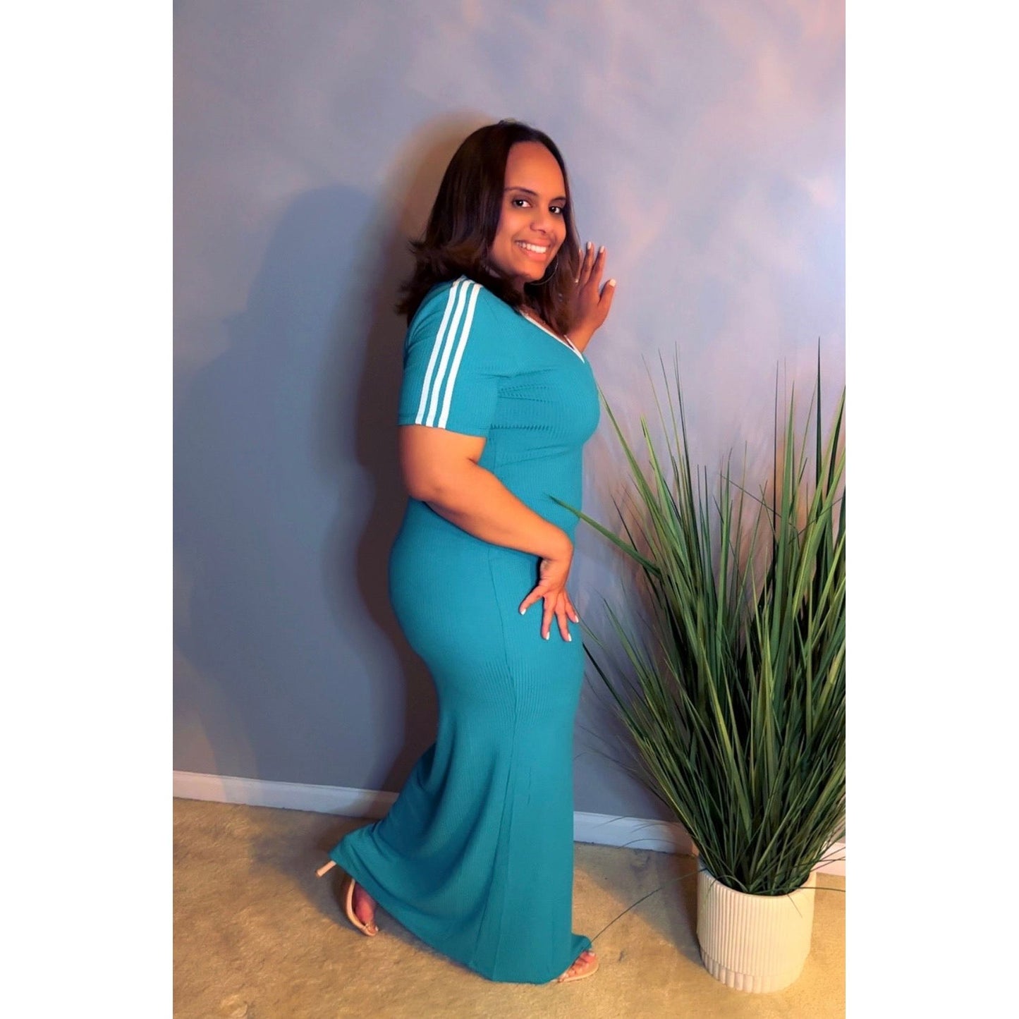 "Breeze in Jade" Maxi Dress - Plus/Curve