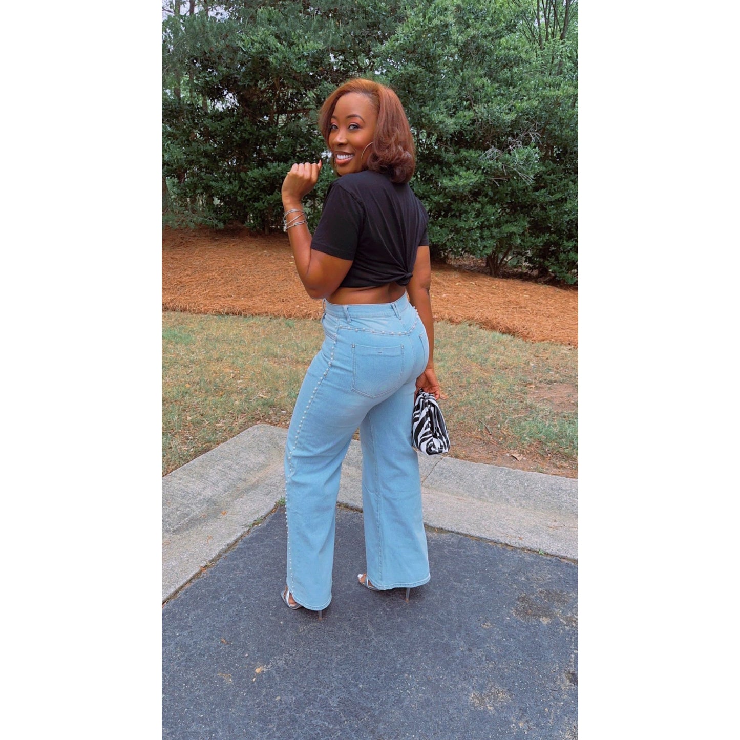 "Lady Bijou" Pearl High Rise Jeans