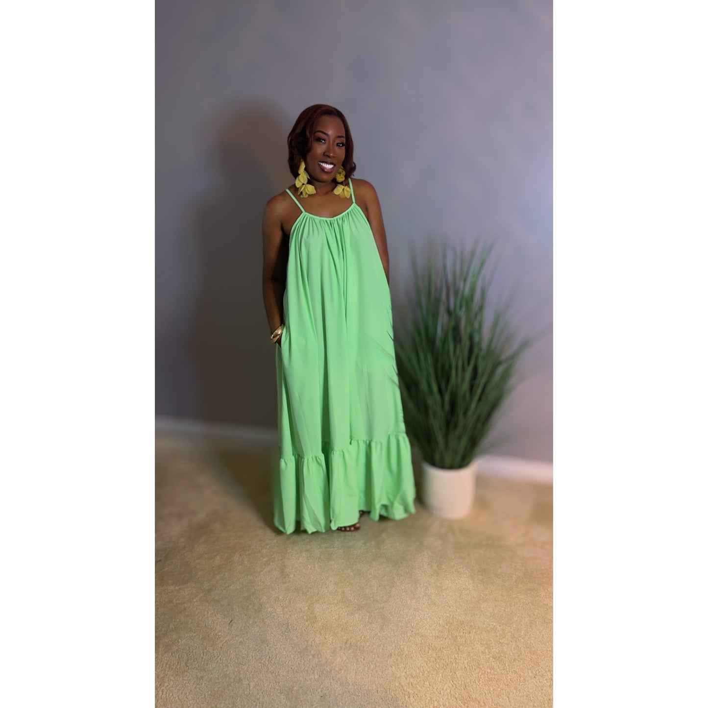 "Seleah" Maxi Dress - Green