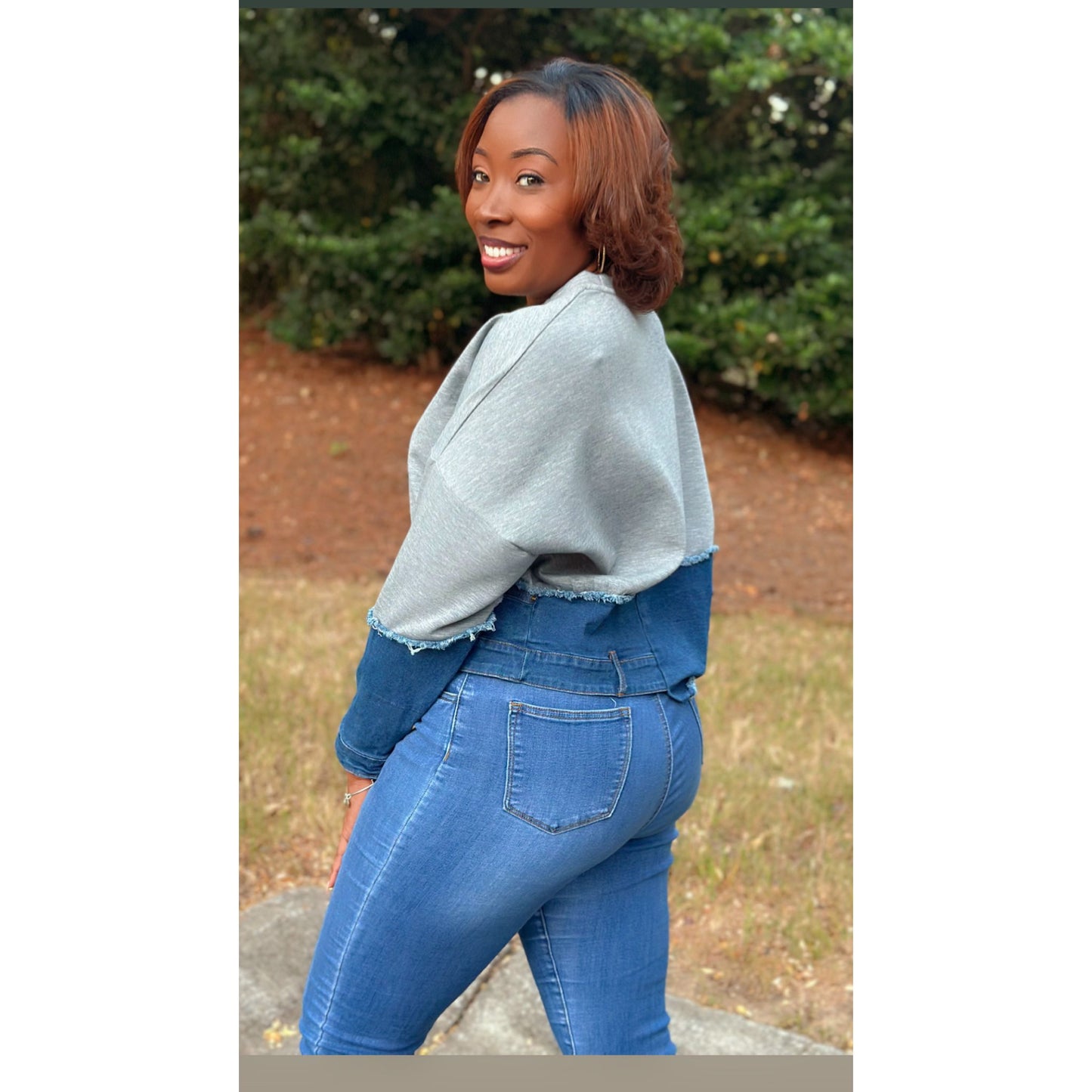 "Split Decision" Denim Top