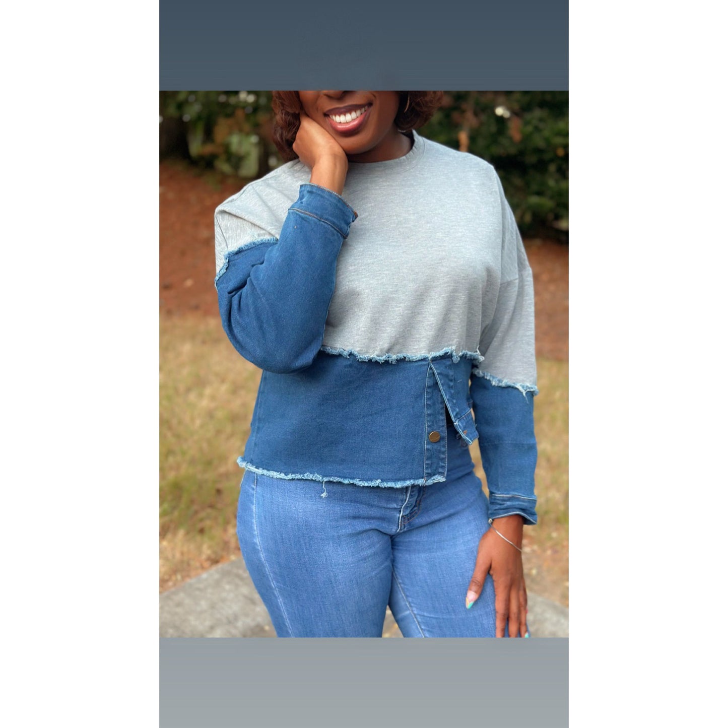 "Split Decision" Denim Top