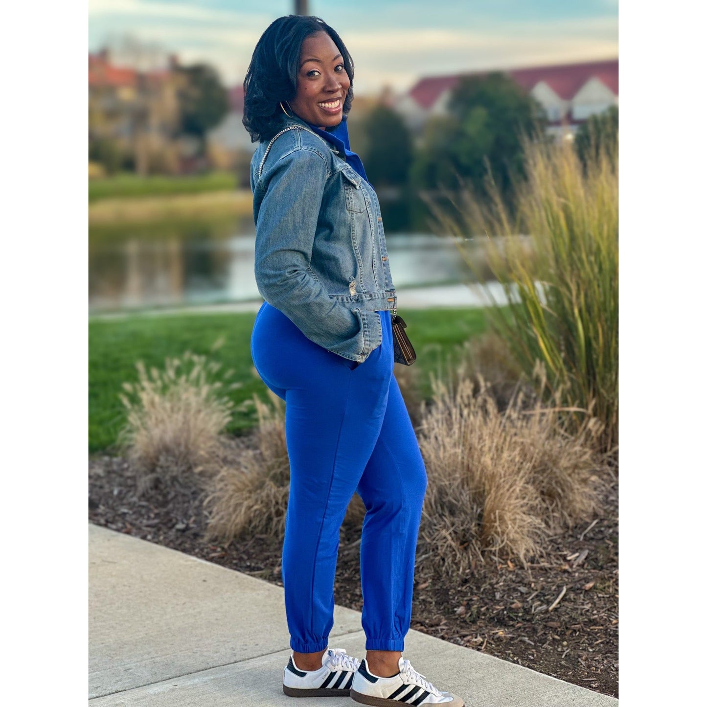 “Brianna” Jumpsuit Jogger - Blue