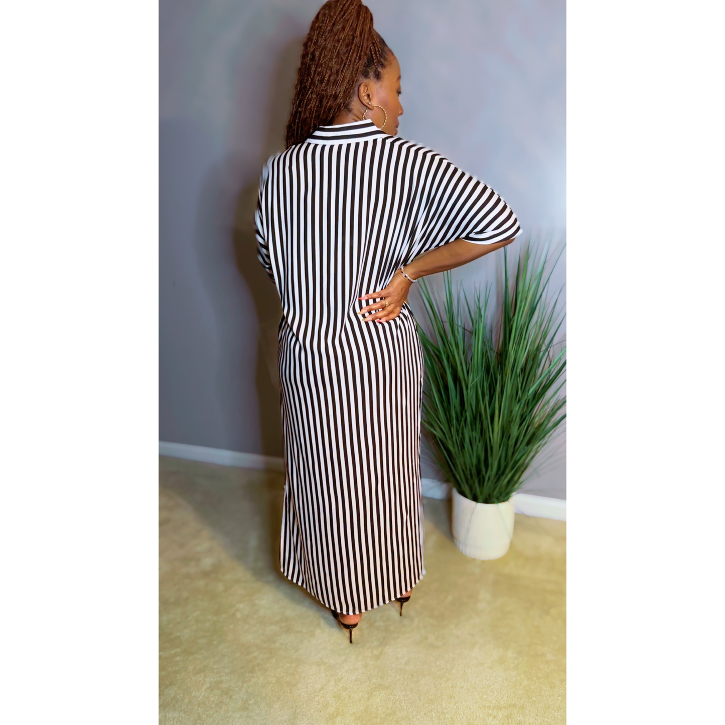 "Kira" Striped Shirt Dress