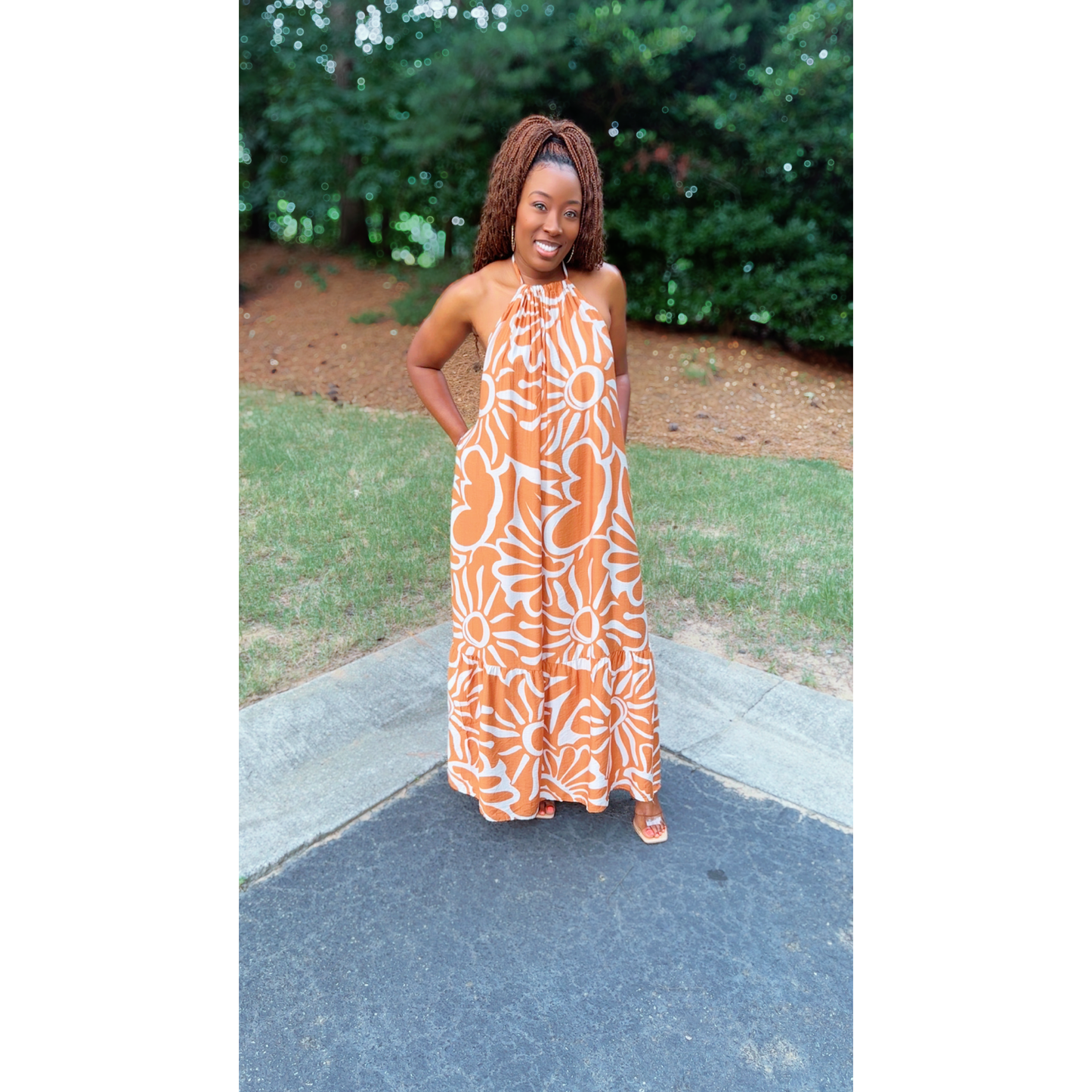 "Nina Bliss" Halter Smocked Dress