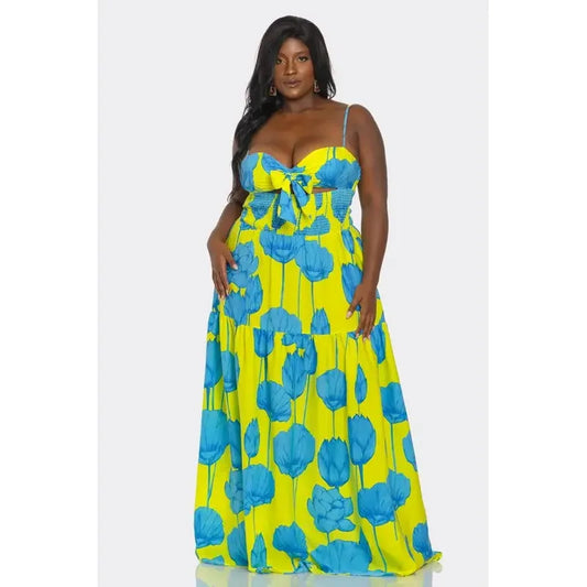 Kiss of Lotus Maxi Dress - Plus/Curve