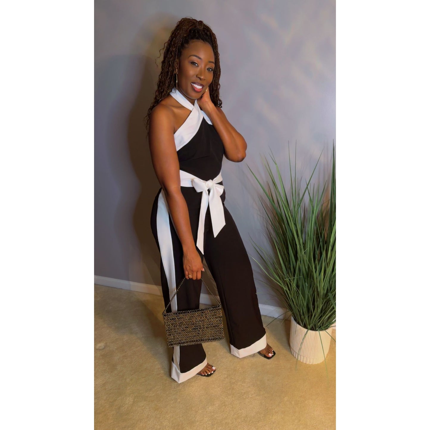 “Bianca Noir” Halter Jumpsuit