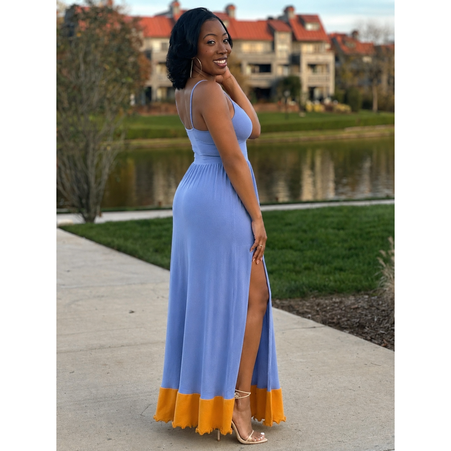 Glow Getter Knit Color block Maxi Dress