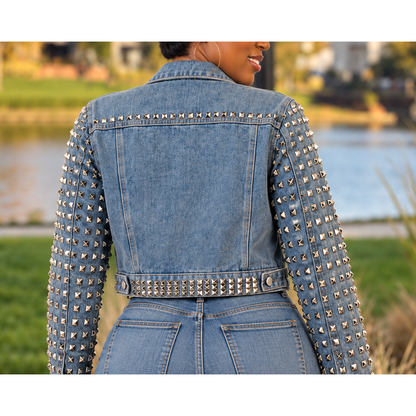 The "Roxie" Studded Denim Jacket