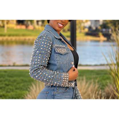 The "Roxie" Studded Denim Jacket