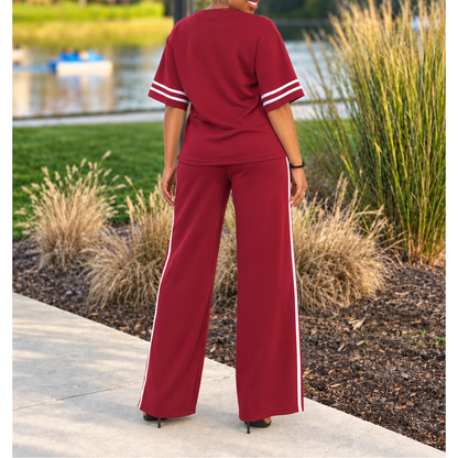 The "Lennox" Stripe Set - Burgundy
