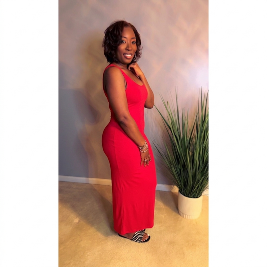 "Never Basic" Sundress - Ruby