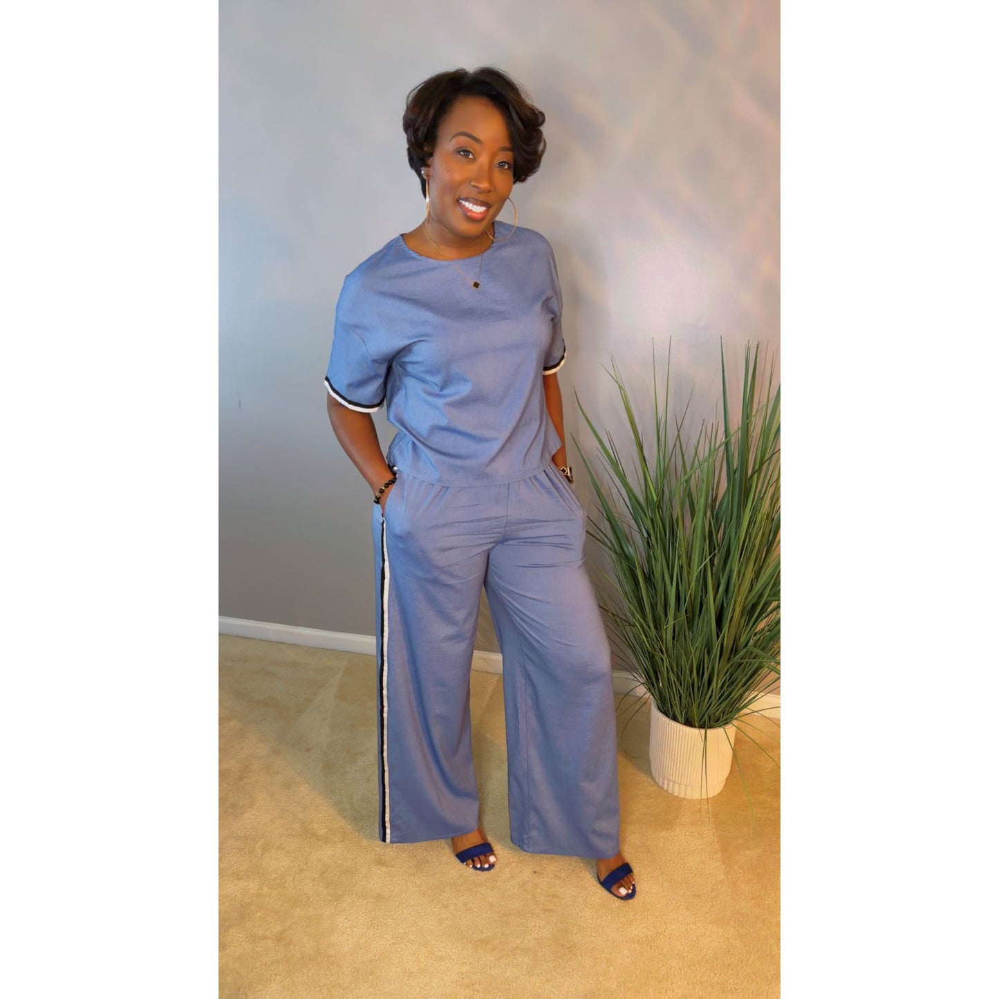 "Sloane Ease" Denim Set