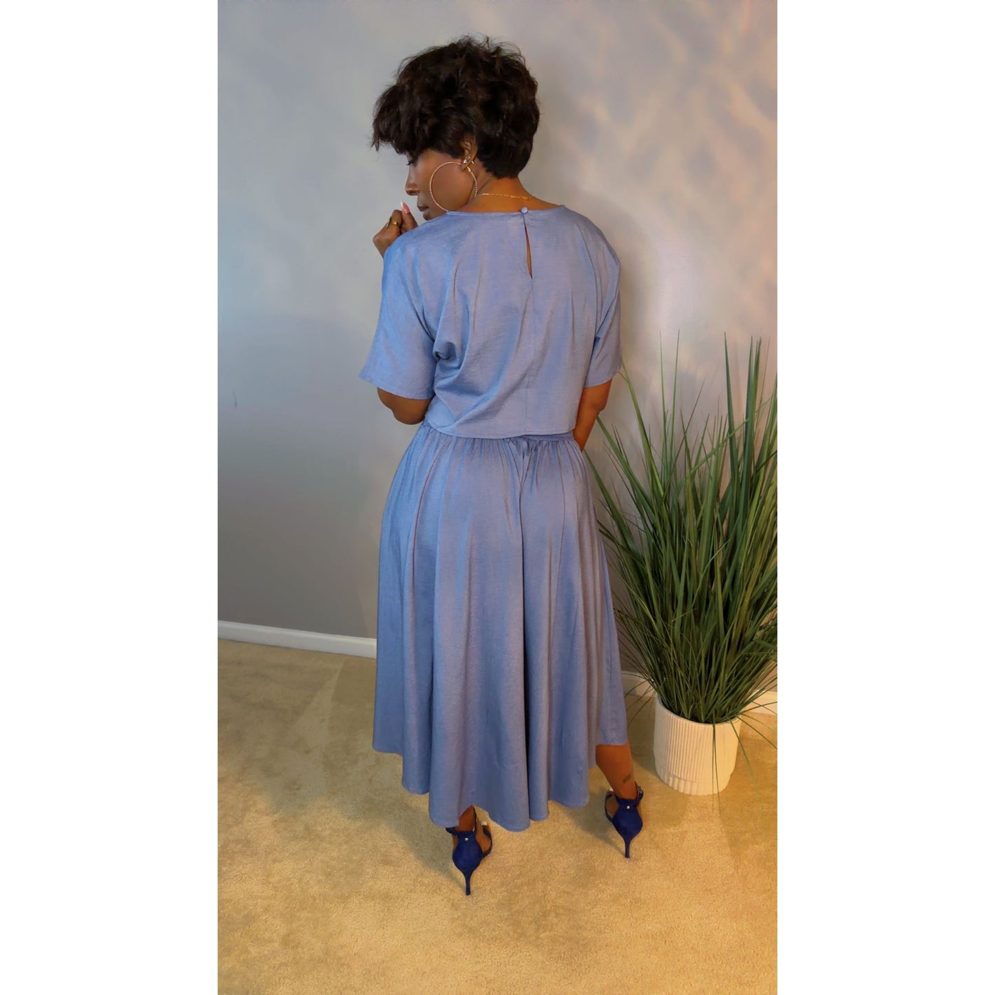 "Sienna" Denim Skirt Set
