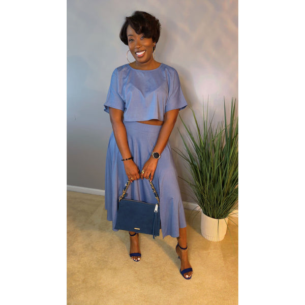 "Sienna" Denim Skirt Set