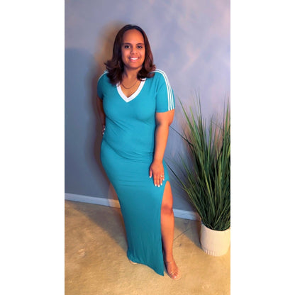 "Breeze in Jade" Maxi Dress - Plus/Curve