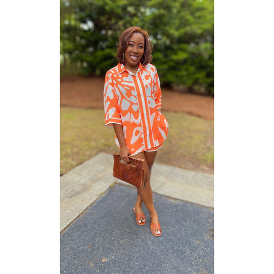 "Peach Please" 2 Piece Short Set
