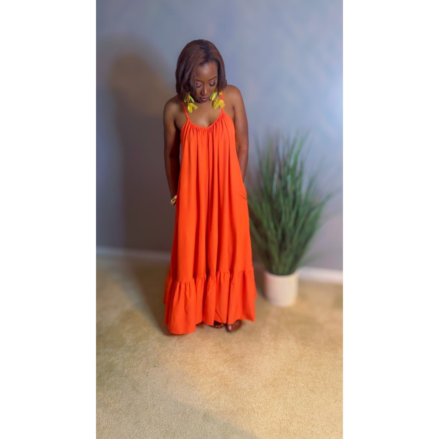 "Seleah" Maxi Dress - Orange