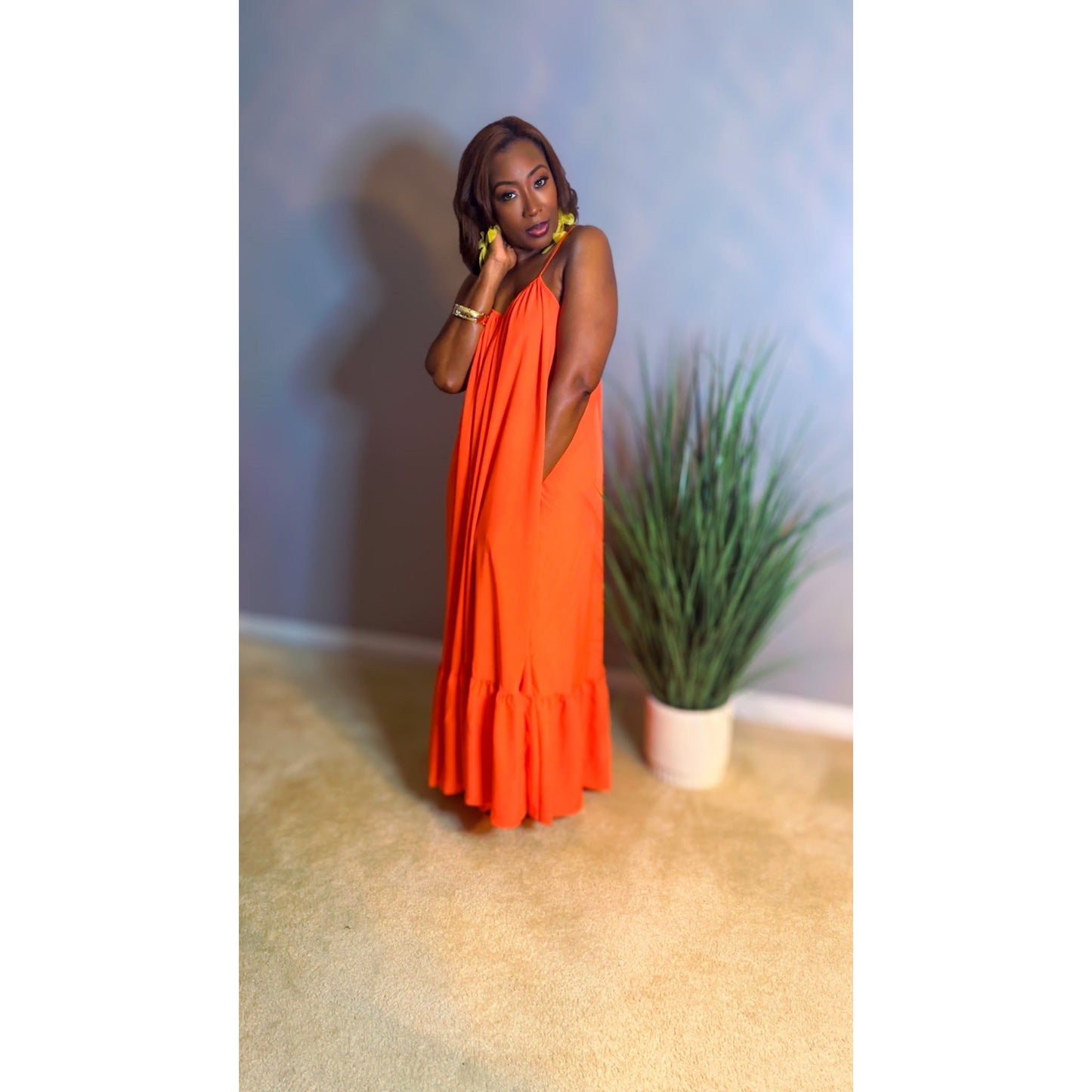 "Seleah" Maxi Dress - Orange