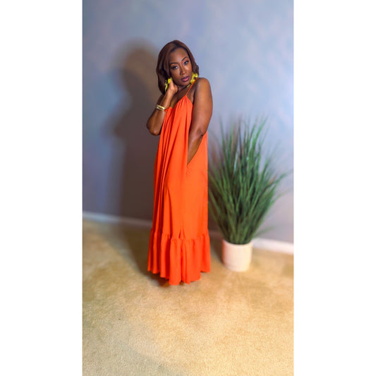 "Seleah" Maxi Dress - Orange