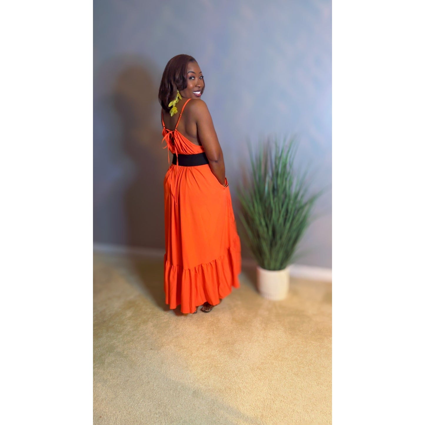 "Seleah" Maxi Dress - Orange