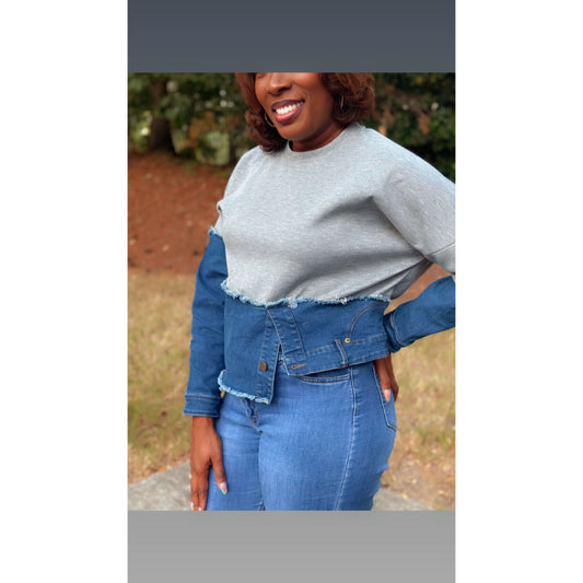 "Split Decision" Denim Top