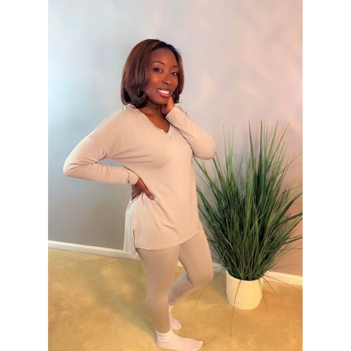 "Never Basic" Set - Ash Mocha - Long Sleeve