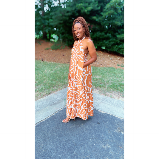 "Nina Bliss" Halter Smocked Dress